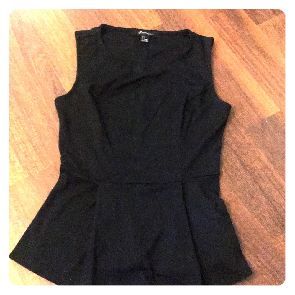 Forever 21 black peplum sleeveless top